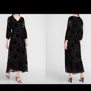 Velvet Burnout Floral Maxi Dress- Size S